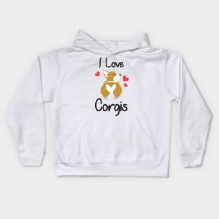 Love Corgis Funny  Gift Love Dog Kids Hoodie